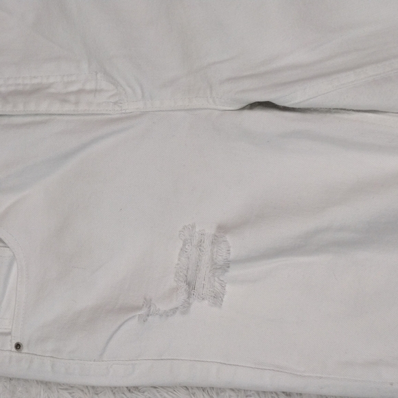 Vanilla Star White High Rise Straight Leg Distressed Ripped Five People Jeans - Picture 5 of 15